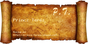 Princz Teréz névjegykártya